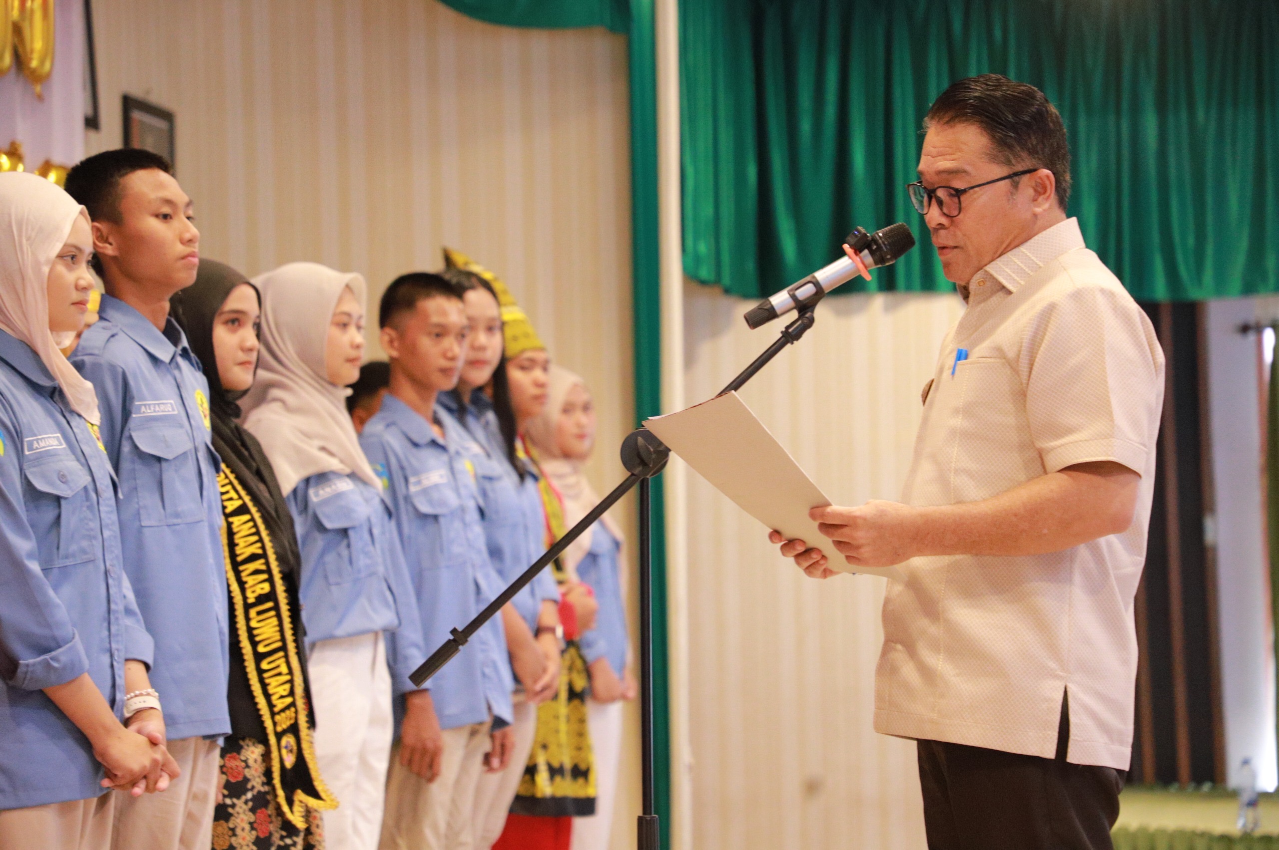 Kukuhkan forum anak Luwu Utara, Jumail Mappile sampaikan ini.