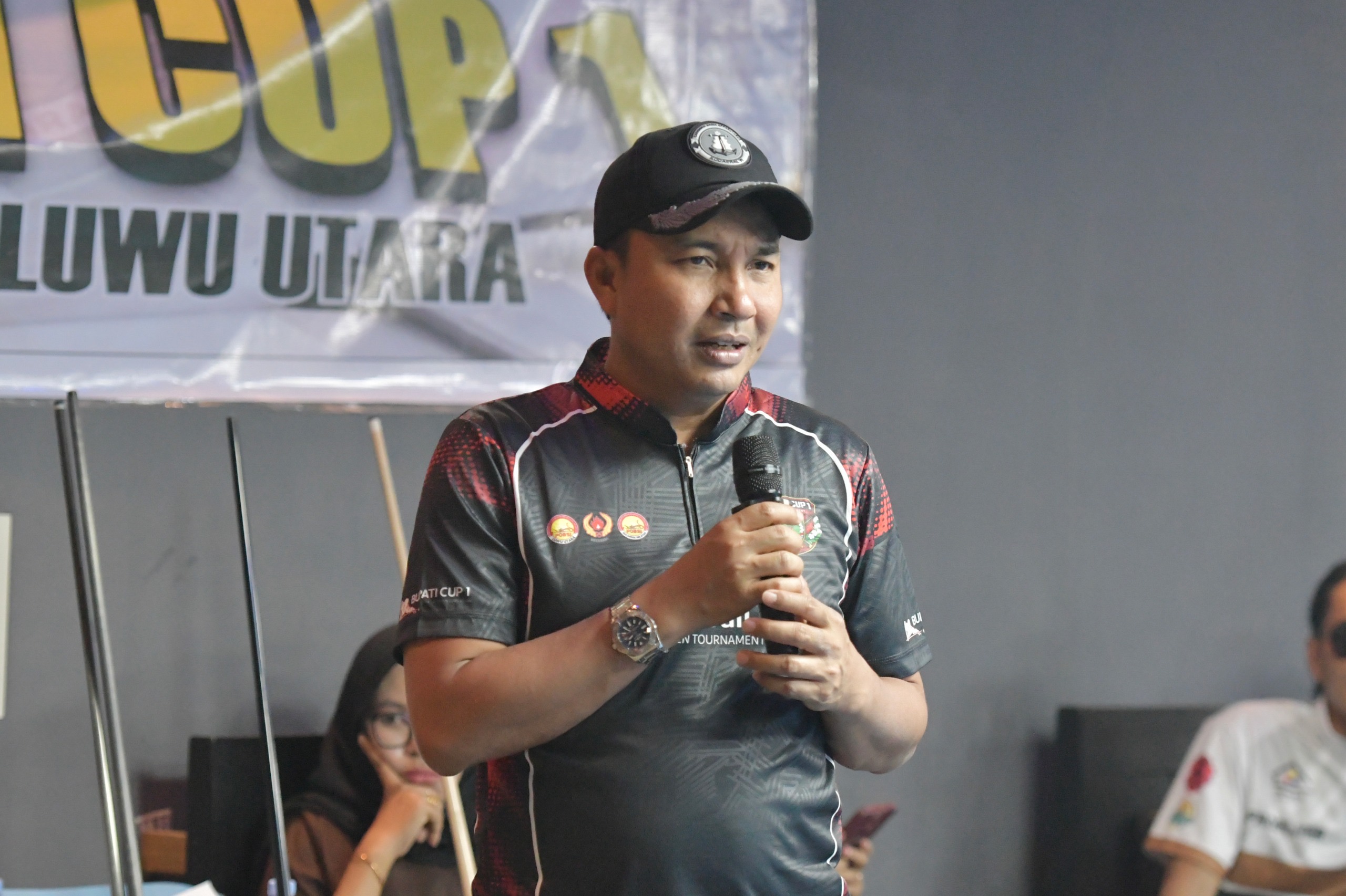 Bupati Luwu Utara secara resmi membuka Open tournament 9 ball Bupati Cup 1 
